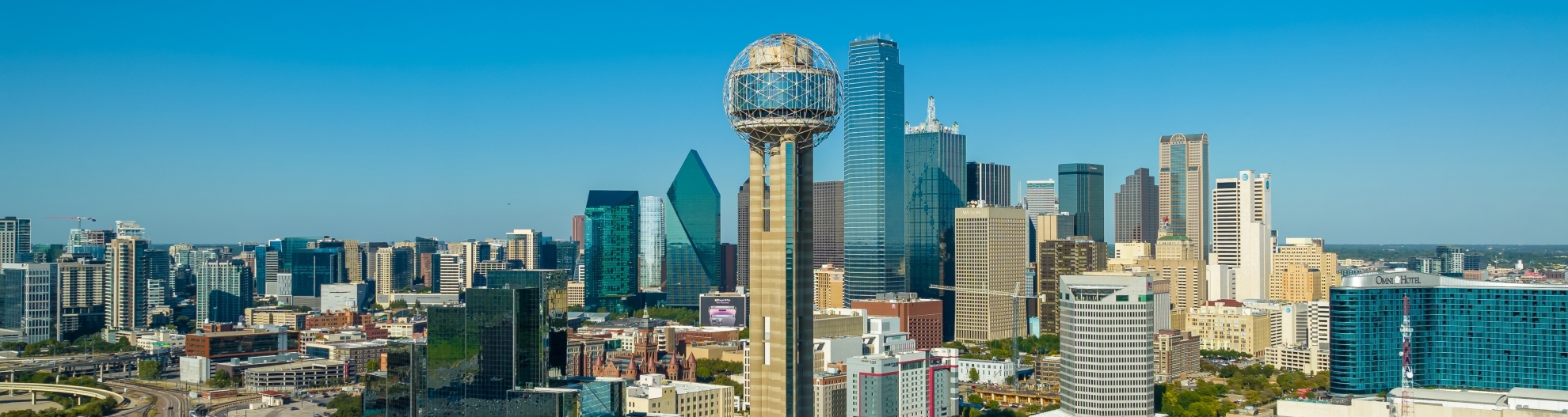 Aerial View of Downtown Dallas Skyline